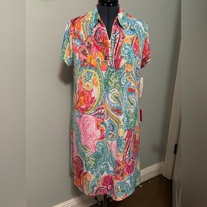 Ivy Road NWT Vibrant Paisley Midi Dress SZ 1X (W4)